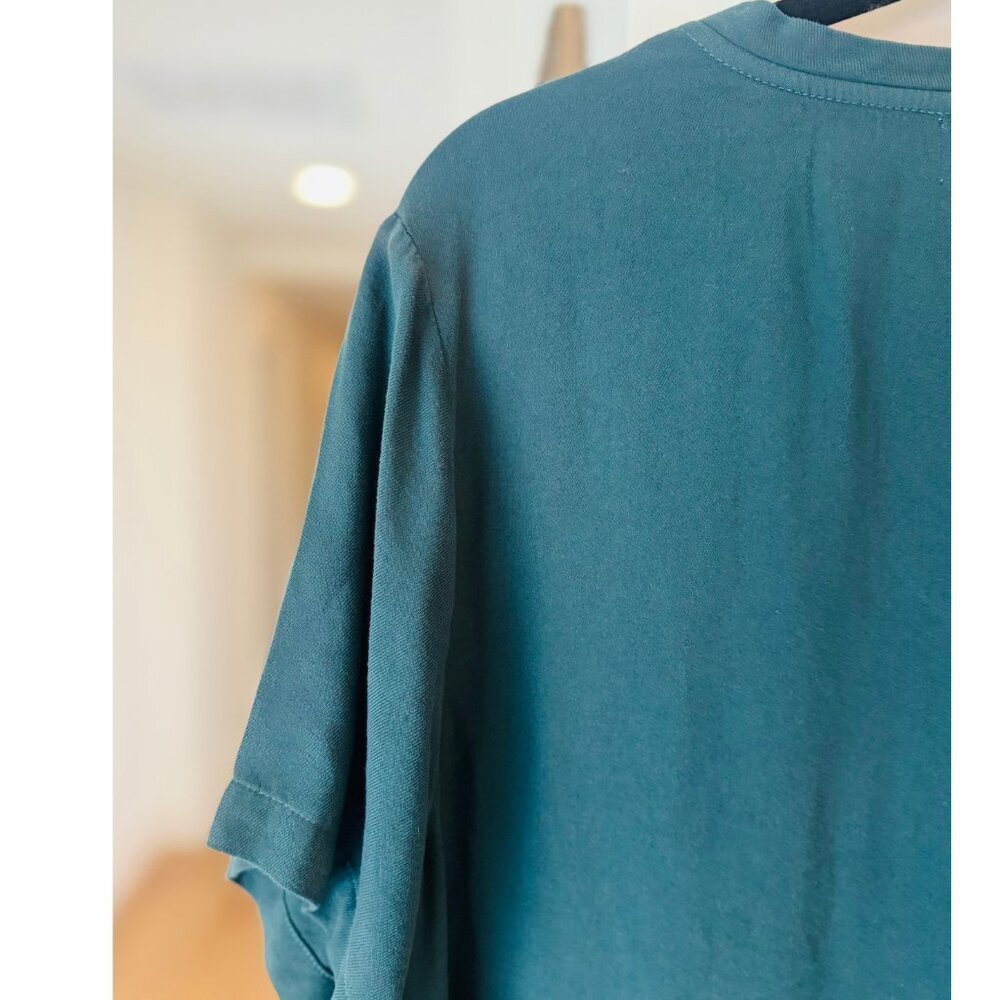 Bella Dahl Soft V-Neck T-Shirt Dress π Teal Green | Size L | Relaxed Fit - Picture 4 of 7